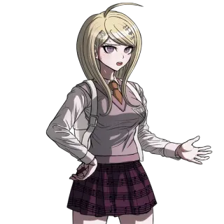 🙄 Kaede Akamatsu Danganronpa аниме, персонаж, Danganronpa, Каэдэ Акамацу, блондинка, школьная форма telegram sticker