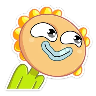 ☺️ sticker, dibujos animados, personaje, flor, cara, divertido whatsapp sticker