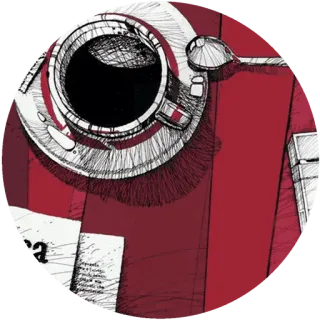 🌸 ra кофе, напиток, чашка, ложка, сигарета telegram sticker