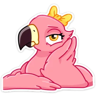😏 フラミンゴ, 鳥, 漫画, ピンク, かわいい, 動物 telegram sticker