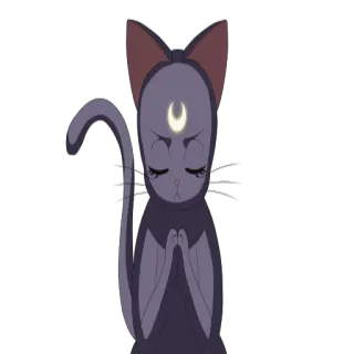 ✔ Luna Sailor Moon kot, anime, Czarodziejka z Księżyca, księżyc, Luna telegram sticker
