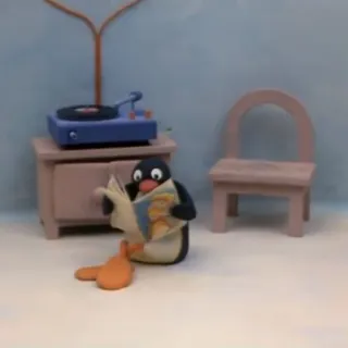 📖 Pingu Pingu, pinguino, animazione in plastilina, leggere, cartone animato whatsapp sticker