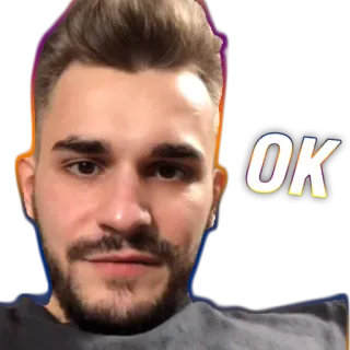 👌 OK ok, faccia, uomo, reazione whatsapp sticker