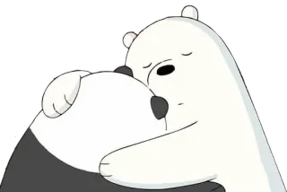 🥰 ursos, desenho animado, abraço, amizade, fofo, We Bare Bears, animação telegram sticker