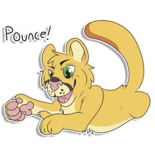 😝 Pounce! 猫, 动物, 卡通, 贴纸, 可爱, 猛扑 telegram sticker