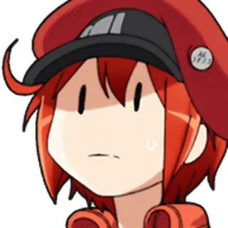 🩸 Red Blood Cell Cells at Work! Cells at Work!, Anime, Manga, Rotes Blutkörperchen, Charakter, Kawaii whatsapp sticker