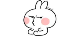 😒 coniglio, carino, cartone animato, divertente, espressione, bianco telegram sticker