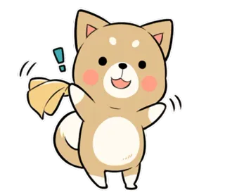 👋 собака, шиба ину, мультфильм, милый, животное, стикер, каваий telegram sticker