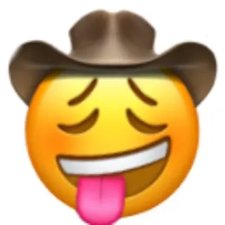 😚 Emoji, Cowboy, Chapeau, Langue, Drôle, Ludique whatsapp sticker