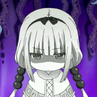 😰 Kanna Kamui Miss Kobayashi's Dragon Maid アニメ, ドラゴン, 女の子, カンナ, カンナカムイ, 可愛い, 表情 telegram sticker