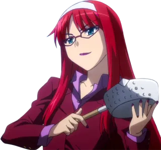 😏 女性, 赤い髪, 眼鏡, 漫画, アニメ telegram sticker