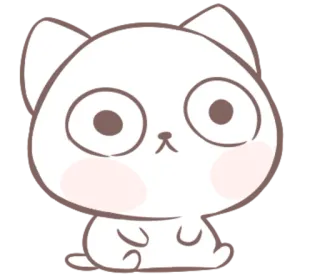 😮 gato, fofo, adesivo, animal, desenho animado telegram sticker