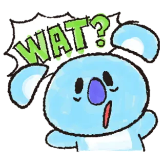 😨 WAT? cartoon, koala, expression, confused, question telegram sticker