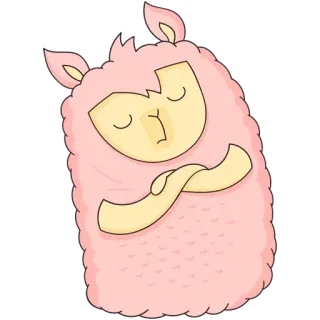 😑 lama, alpaga, dessin animé, animal, mignon, rose, doux telegram sticker