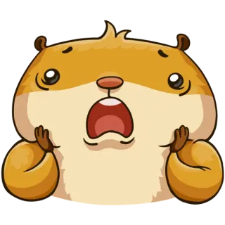 😱 仓鼠, 动物, 可爱, 害怕, 担心, 惊喜, 震惊 whatsapp sticker