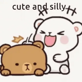 🎈 cute and silly beren, schattig, dom, cartoon, dier whatsapp sticker