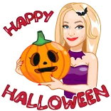 🎃 HAPPY HALLOWEEN halloween, pumpkin, holiday, fall, greeting, celebration, woman telegram sticker