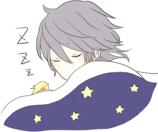 😪 zzz schlafen, Anime, Cartoon, süß, Sterne, Bett, schläfrig telegram sticker