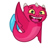 👋 dragão, desenho animado, fofo, fogo, asas, animal whatsapp sticker