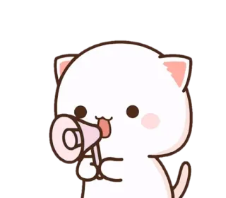 📢 Katze, Megafon, Süß, Tier, Cartoon, Sticker telegram sticker