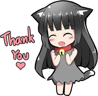 ☺️ Thank You спасибо, милый, кот, аниме, манга, каваий telegram sticker