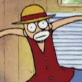 😶 Luffy One Piece Anime, Engraçado, Reação, Meme, One Piece, Luffy, Chapéu de palha telegram sticker