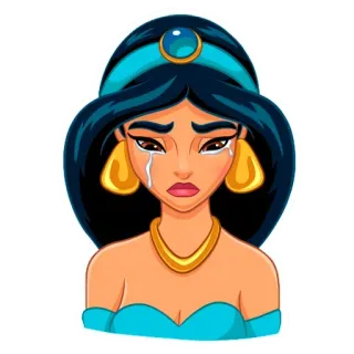 😭 Jasmine Aladdin disney, princesa, jasmine, chorando, triste, desenho animado telegram sticker