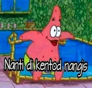 😂 Patrick Star SpongeBob SquarePants Nanti di kentod nangis Dessin animé, Rose, Étoile de mer, Personnage, Drôle whatsapp sticker