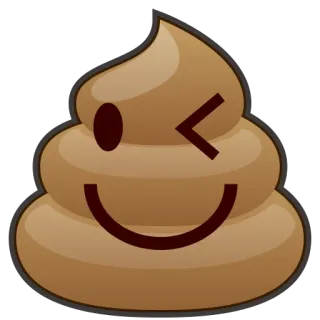 😜 Эмодзи, Какашка, Юмор, Подмигивание whatsapp sticker