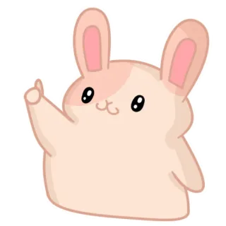 👍 กระต่าย, สัตว์, น่ารัก, การ์ตูน, ยกนิ้วโป้ง telegram sticker