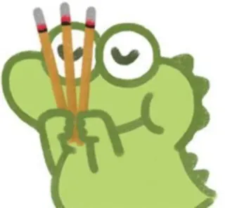 🙏 crocodile, cartoon, incense, animal, green, cute telegram sticker