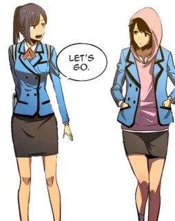 🚶‍♀ LET'S GO. Anime, Manga, Schulmädchen, Freunde, Gespräch whatsapp sticker