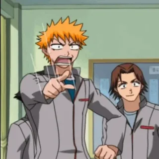 🍁 Ichigo Bleach ichigo kurosaki, bleach, anime, che indica, cartone animato, shonen telegram sticker