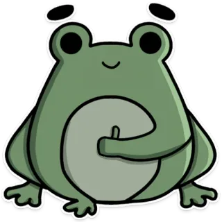 👍 grenouille, dessin animé, vert, animal, mignon telegram sticker