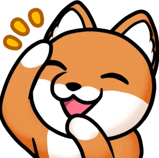 🤣 raposa, animal, laranja, desenho animado, feliz, sorriso whatsapp sticker