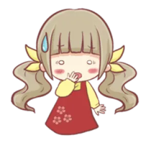 😥 Garota anime, Kawaii, Fofo, Preocupada, Maria Chiquinha, Desenho animado, Adesivo telegram sticker
