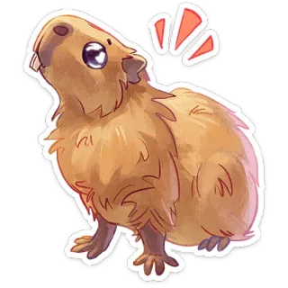 😨 капибара, милый, животное, грызун, наклейка, каваий, дикая природа telegram sticker