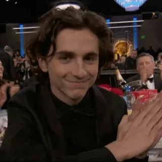 🕊 Timothée Chalamet diễn viên, người nổi tiếng, timothée chalamet, tràng pháo tay, đàn ông telegram sticker