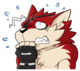 😫 Red XIII Final Fantasy VII Red XIII, Final Fantasy, Ansia, Benda sull'occhio, Cartone animato, Videogioco telegram sticker