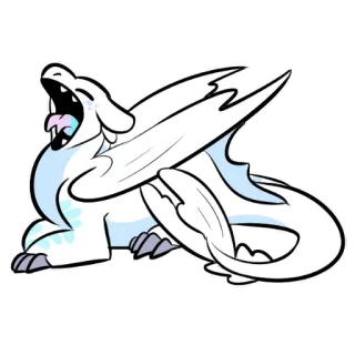 💤 dragon, dessin animé, autocollant, blanc, fantaisie, animal, mignon telegram sticker