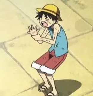 ☠ Luffy One Piece Luffy, One Piece, Anime, Cartoon, Grappig, Monkey D. Luffy telegram sticker