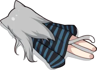 😑 애니메이션 여자, 고양이 귀, 네코, 고양이 꼬리, 귀여운, 캐릭터 telegram sticker