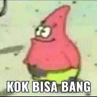 🤔 Patrick Star Spongebob Squarepants KOK BISA BANG Patryk Rozgwiazda, Spongebob Kanciastoporty, Meme, Kreskówka, Śmieszne, Humor telegram sticker