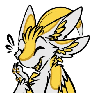 😂 Furry, Desenho animado, Animal, Fofo, Personagem, Amarelo, Raposa telegram sticker