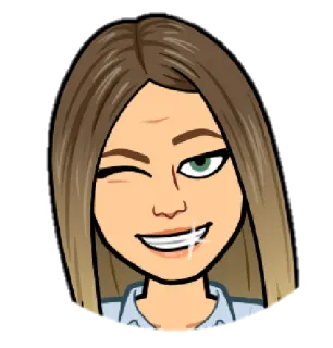 😉 Bitmoji, Piscadela, Desenho animado, Mulher, Pessoa, Avatar whatsapp sticker