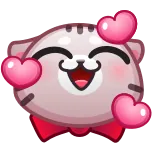 🥰 kucing, stiker, imut, hati, cinta, kawaii whatsapp sticker