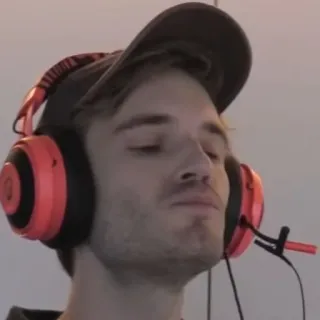 😗 PewDiePie PewDiePie, YouTube, Gaming, Gamer, Online personality, Felix Kjellberg telegram sticker