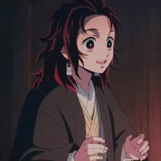 🔳 Tanjiro Kamado Demon Slayer 애니메이션, 귀멸의 칼날, 탄지로, 캐릭터, 만화, 만화 telegram sticker