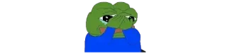 🫣 Pepe the Frog Pepe la Rana, triste, piangere, Meme, Cultura di Internet telegram sticker