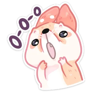 😮 ooo perro, lindo, animal, corgi, dibujo animado telegram sticker
